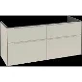 Villeroy & Boch Subway 3.0 Waschbeckenunterschrank, LED-Beleuchtung, 4 Auszüge, 1272x576x478mm, C568L2VN, Farbe: Front/Korpus: Cashmere Grey, Griff: Cashmere Grey