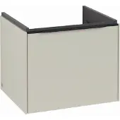 Villeroy & Boch Subway 3.0 Waschbeckenunterschrank, LED-Beleuchtung, 1 Auszug, 523x429x448mm, C579L1VN, Farbe: Front/Korpus: Cashmere Grey, Griff: Volcano Black