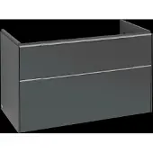 Villeroy & Boch Subway 3.0 Waschbeckenunterschrank, LED-Beleuchtung, 2 Auszüge, 973x576x478mm, C570L0VR, Farbe: Front/Korpus: Graphite, Griff: Aluminium glänzend