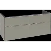 Villeroy & Boch Subway 3.0 Waschbeckenunterschrank, 4 Auszüge, Waschbecken mittig, 1272x576x478mm, C60200VM, Farbe: Front/Korpus: Taupe, Griff: Aluminium glänzend