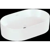 Villeroy & Boch Collaro Aufsatzwaschbecken, oval, ohne Hahnloch, ohne Überlauf, 560x360mm, 4A1956RW, Farbe: Stone White CeramicPlus