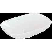 Villeroy & Boch Loop & Friends Aufsatzwaschbecken, rechteckig, 560x380x120mm, ohne Überlauf, ohne Hahnloch, 4A4901R1, Farbe: Alpinweiß CeramicPlus