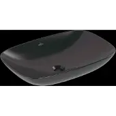Villeroy & Boch Loop & Friends Aufsatzwaschbecken, rechteckig, 620x420x120mm, ohne Überlauf, ohne Hahnloch, 4A5001R7, Farbe: Pure Black CeramicPlus