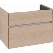 Villeroy & Boch Collaro Waschbeckenunterschrank, 2 Auszüge, Waschbecken mittig, 754x546x444mm, C01000VJ, Farbe: Front/Korpus: Nordic Oak, Griff: Cashmere Grey