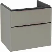 Villeroy & Boch Subway 3.0 Waschbeckenunterschrank, 2 Auszüge, 622x576x478mm, C57601VM, Farbe: Front/Korpus: Taupe, Griff: Volcano Black