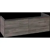 Villeroy & Boch Subway 3.0 Waschbeckenunterschrank, 2 Auszüge, 1272x429x478mm, C56701RK, Farbe: Front/Korpus: Stone Oak, Griff: Volcano Black