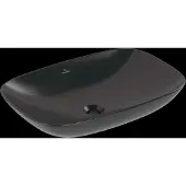 Villeroy & Boch Loop & Friends Aufsatzwaschbecken, rechteckig, 620x420x120mm, mit Überlauf, ohne Hahnloch, 4A5000R7, Farbe: Pure Black CeramicPlus