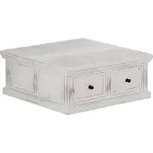 Syfax Couchtisch Weiß 70x70x30 cm Massivholz Mango