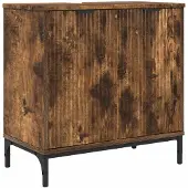 Syfax Waschbeckenschrank Geräucherte Eiche 60,5 x 33,5 x 61 cm