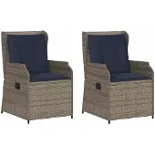Syfax Gartenbank 2 stk. Grau Poly-Rattan