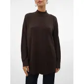 Vero Moda Strickpullover "VMPLAZA LS HIGHNECK LONG PULLOVER GA BOO" Materialmix, loose fit