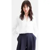 Seidensticker Klassische Bluse , Damen, Gr. M (38), weiß, 100% Leinen, unifarben, regular fit, V-Ausschnitt, Blusen Klassische Bluse, Tunika Uni
