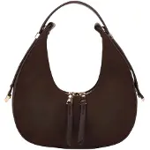 Gallantry Paris Gallantry, Strukturierte Damen-Hobotasche mit schickem Doppelreißverschluss, Braun