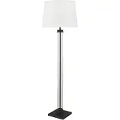 Searchlight Zeitgenössischer Sockel Stahl Schwarz Glas Weiß 1 Licht E27