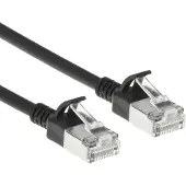 ACT Schwarzes 5 Meter LSZH S/FTP CAT6A Slimline-Patch-Kabel snagless mit RJ45-Steckern, 5 m, Cat6a, S/FTP (S-STP), RJ-45, RJ-45, Schwarz
