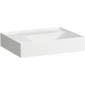 Laufen Kartell Waschtisch, Ablage links, ohne Hahnloch, ohne Überlauf, 600x460mm, H8103350001121, Farbe: Weiß