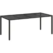 vidaXL Gartentisch Schwarz Poly-Rattan