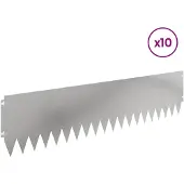 vidaXL Rasenkante 10 stk. 103 x 25 cm Stahl Silber