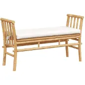 vidaXL Gartenbank 2 -Seater 110 x 38 x 65cm Bambus Braun Rechteckig