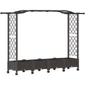 vidaXL Hochbeet mit Rankgitter und Dach Braun 207 x 40 x 129 cm PP