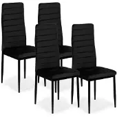 Modernhome LR-1494 Set mit 4 Esszimmerstühlen VELVET, schwarz