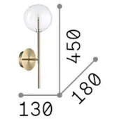 Ideal Lux Wandlampe Equinoxe, chrom/rauchgrau, Höhe 45 cm