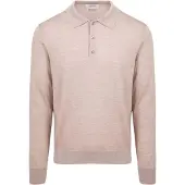 KING Essentials The Robert Langarm-Poloshirt Merino Beige
