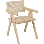 Dynamic24 Armlehnstuhl Hevea Rattan natur Essstuhl Küchenstuhl Wohnzimmer Esszimmer Stuhl