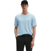 Marc O'Polo T-Shirt , Herren, Gr. L, blau (dusted blau), Jersey, Obermaterial: 100% Baumwolle, regular fit normal, Rundhals, Shirts T-Shirt, regular aus weichem Slub-Jerse