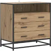 Syfax Schubladenschrank 3-Schublade Artisan-Eiche 70 x 41 x 70 cm