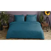 Hanche Bettwäsche-Set Uni 200 x 200/220 cm Petrolblau