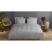 Muller Textil Bettwäsche Uni Light Grey Baumwolle-240 x 200 / 220 cm | Lits-Jumeaux