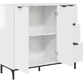 vidaXL Sideboard Hochglanz Weiß 89,5 x 33 x 82 cm Holzwerkstoff