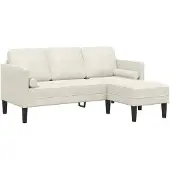 vidaXL Sofa Set mit Kissen Creme Polyester