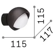 Ideal Lux Wandlampe Bloom, schwarz, Ø 12 cm Metall