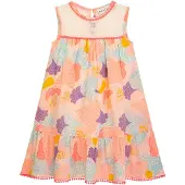 DANAMADE Sommerkleid "Dresses DLUISA", Mädchen, Gr. 104, bunt (neon coral), Obermaterial: 100% Baumwolle. Futter: 100% Baumwolle, Kleider Sommerkleid