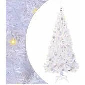 vidaXL Künstlicher Weihnachtsbaum Weiß 180 cm PVC und Stahl