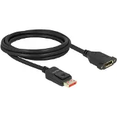 DeLOCK DisplayPort Verlängerungskabel zum Einbau 8K 60 Hz 2 m, 2 m, DisplayPort, DisplayPort, Männlich, Weiblich, 7680 x 4320 Pixel