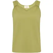 Cartoon Tanktop "Basic-Top mit V-Ausschnitt", Damen, Gr. 44, grün (mosstone), Obermaterial: 60% Baumwolle CO. 40% Polyester PES., Tops Tanktop