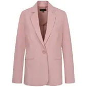 Bugatti Kurzblazer , Damen, Gr. 38, grün (720, rose), 80% Baumwolle, 20% Leinen, unifarben, normal, gerader Abschluss, Blazer Kurzblazer, mit Reverskragen