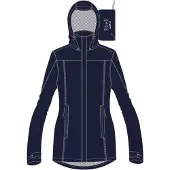 CMP Woman Rain Jacket Button Hood N950 Black Blue 44