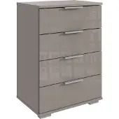 Freiraum Hochkommode >Easy Plus< 4 Schubladen, SAHARAGRAU - 52x74x38cm (BxHxT)