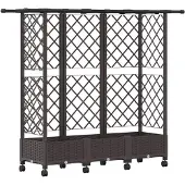 vidaXL Hochbeet mit Rankgitter und Dach Braun 164 x 40 x 127 cm PP