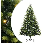 vidaXL Künstlicher Klapp-Weihnachtsbaum mit 300 LEDs Grün 210 cm