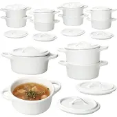 MamboCat 12er Set CREME Mini-Cocotte 100ml Creme-Weiß Back-Form Mini-Topf Ofen