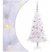 vidaXL Künstlicher Weihnachtsbaum Weiß 120 cm PVC und Stahl