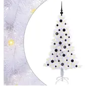 vidaXL Künstlicher Weihnachtsbaum Weiß 150 cm PVC und Stahl