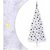 vidaXL Künstlicher Weihnachtsbaum Weiß 210 cm PVC und Stahl