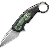 We Knife Yardbird, Black Ti/Jungle Wear Fat CF, Satin