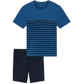 Schiesser Shorty UNCOVER BY "UNCOVER Nightwear", Damen, Gr. 56, blau (800, blau), Obermaterial: 100% Baumwolle, Homewear-Sets Shorty